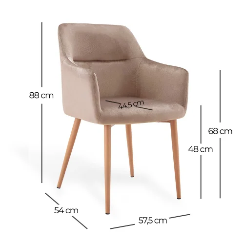 POLTRONA AINSLEY VELLUTO SABBIA