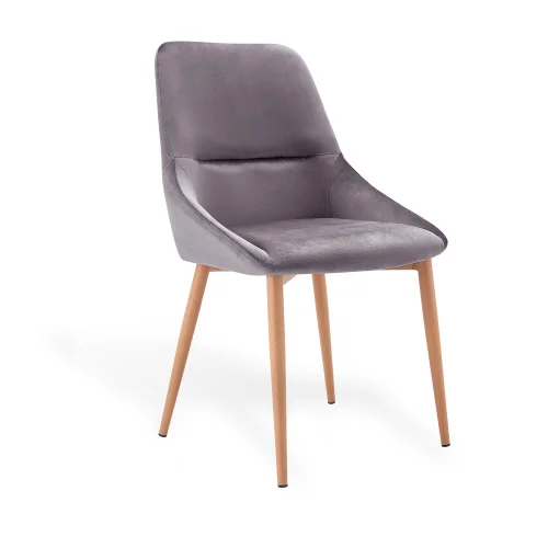 SEDIA ADNEY IN VELLUTO GRIGIO