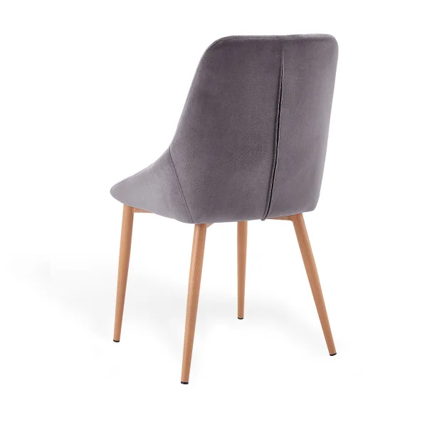 SEDIA ADNEY IN VELLUTO GRIGIO