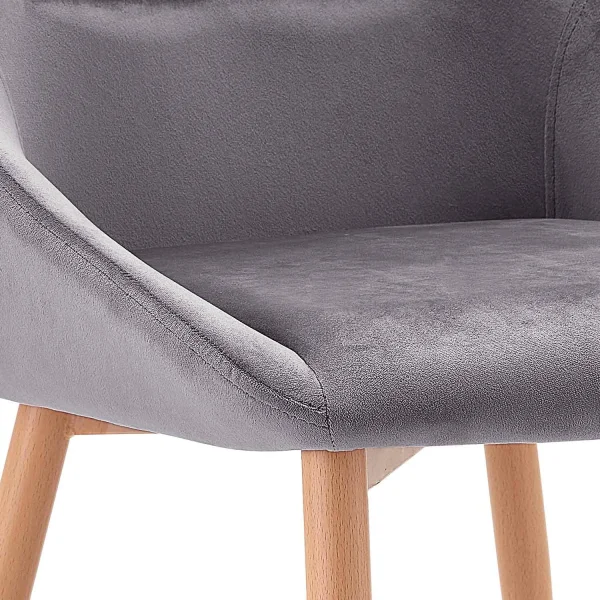 SEDIA ADNEY IN VELLUTO GRIGIO