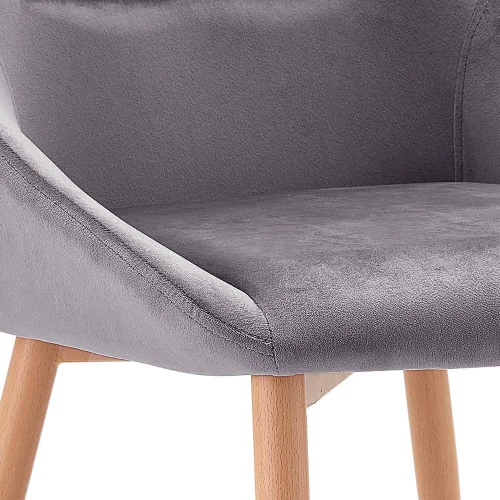 SEDIA ADNEY IN VELLUTO GRIGIO