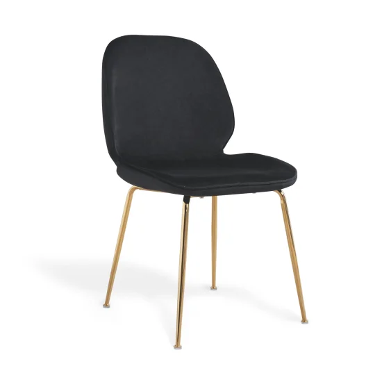 SEDIA IN VELLUTO NERO ASHCROFT