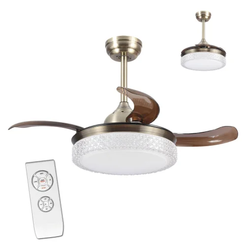 VENTILATORE A SOFFITTO A LED KINGSTON 4P PIEGHEVOLE IN PELLE REGOLABILE