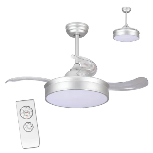 REGOLABILE PIEGHEVOLE ARGENTO RICHMOND LED VENTILATORE SOFFITTO