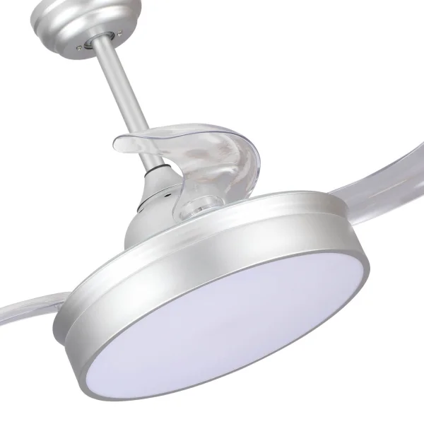 REGOLABILE PIEGHEVOLE ARGENTO RICHMOND LED VENTILATORE SOFFITTO