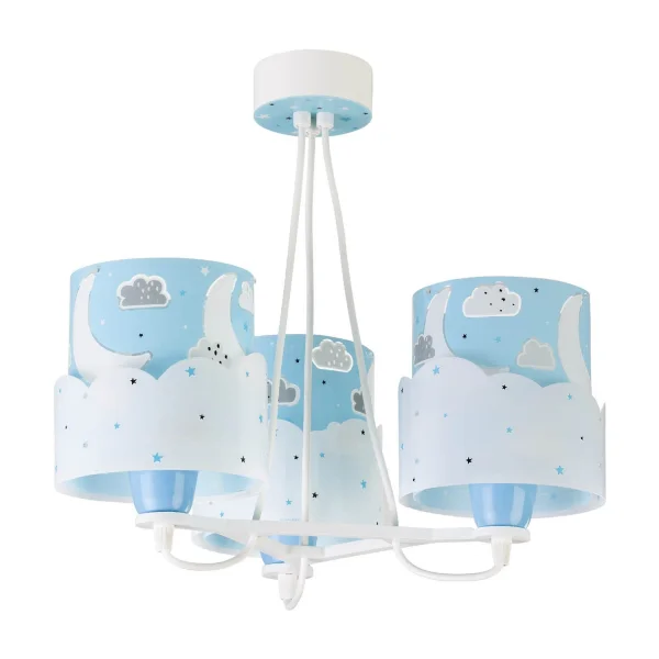 LAMPADA PER BAMBINI 3 LUCI LUNARI E27 BLU