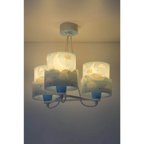 LAMPADA PER BAMBINI 3 LUCI LUNARI E27 BLU