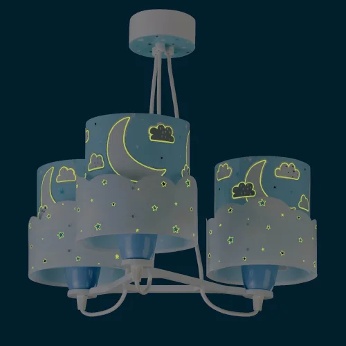 LAMPADA PER BAMBINI 3 LUCI LUNARI E27 BLU