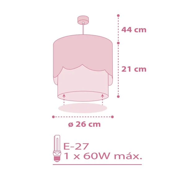 LUNA E27 ROSA LAMPADA A SOSPENSIONE PER BAMBINI