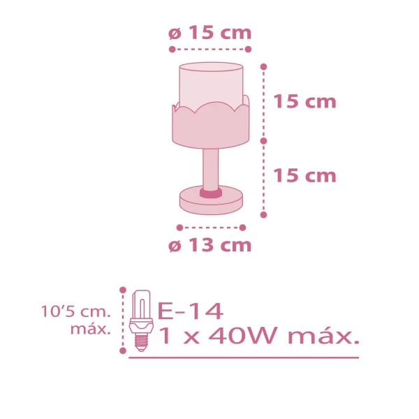LUNA E14 LAMPADA DA TAVOLO ROSA PER BAMBINI