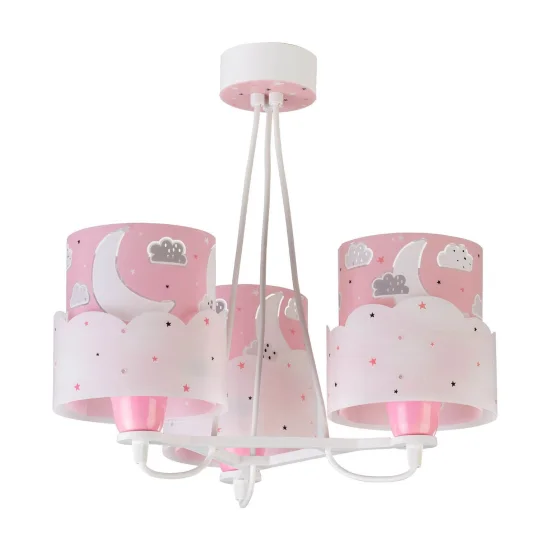 LAMPADA PER BAMBINI 3 LUCI LUNARI E27 ROSA 2