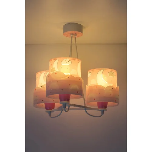 LAMPADA PER BAMBINI 3 LUCI LUNARI E27 ROSA