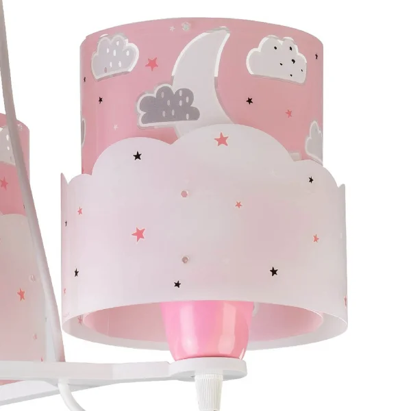LAMPADA PER BAMBINI 3 LUCI LUNARI E27 ROSA