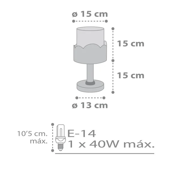 LUNA E14 LAMPADA DA TAVOLO GRIGIA PER BAMBINI