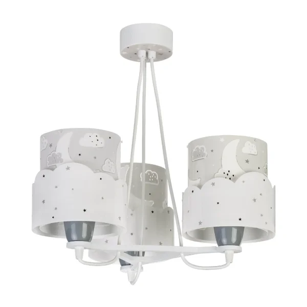LAMPADA PER BAMBINI 3 LUCI LUNARI E27 GRIGIO