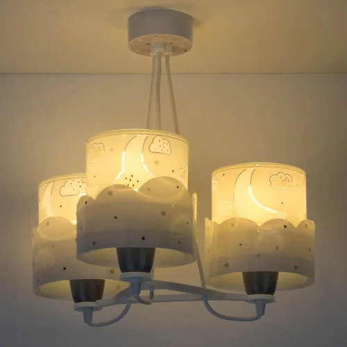 LAMPADA PER BAMBINI 3 LUCI LUNARI E27 GRIGIO