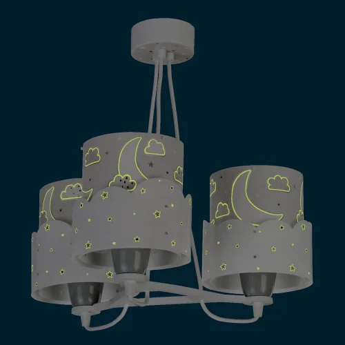 LAMPADA PER BAMBINI 3 LUCI LUNARI E27 GRIGIO