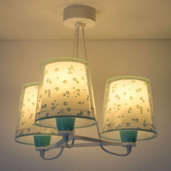 LAMPADA PER BAMBINI 3 LUCI SOGNO FIORI E27 VERDE