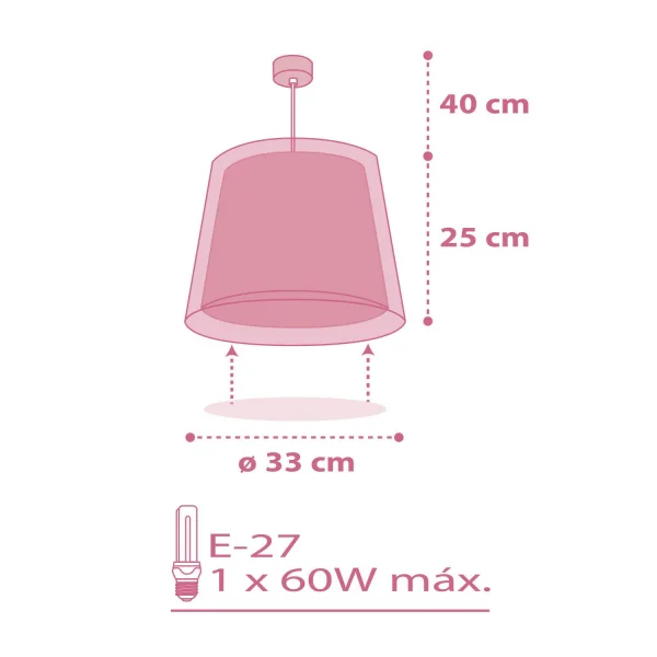 LAMPADA A SOSPENSIONE PER BAMBINI SOGNO FIORI E27 ROSA
