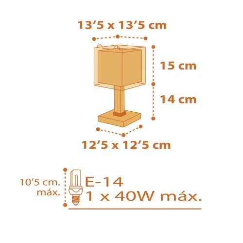 PICCOLA TIGRE E14 LAMPADA DA TAVOLO PER BAMBINI