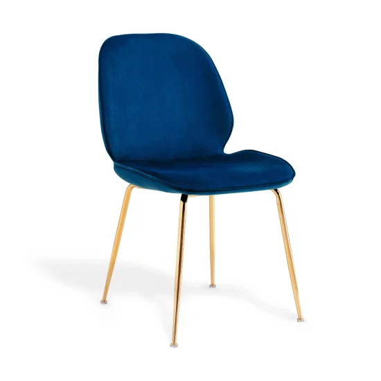 SEDIA ASHCROFT VELLUTO BLU