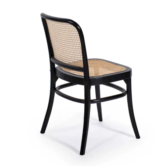SEDIA HANNAH RATTAN DI LEGNO NERO 2