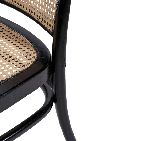 SEDIA HANNAH RATTAN DI LEGNO NERO