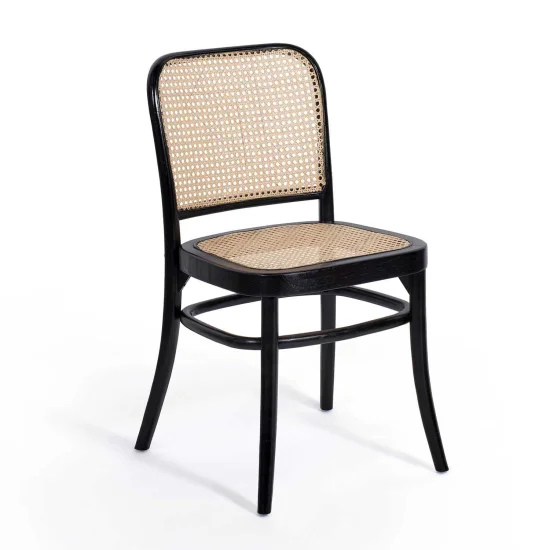 SEDIA HANNAH RATTAN DI LEGNO NERO