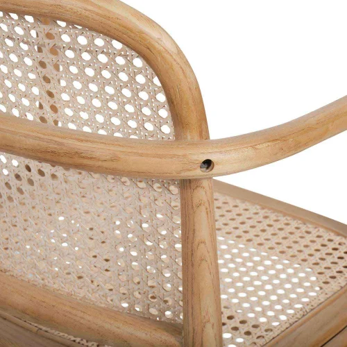 SEDIA HANNAH CON BRACCIOLI IN LEGNO NATURALE RATTAN