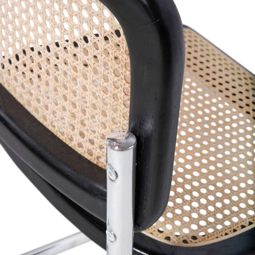 SEDIA WEBSTER NERO RATTAN NATURALE