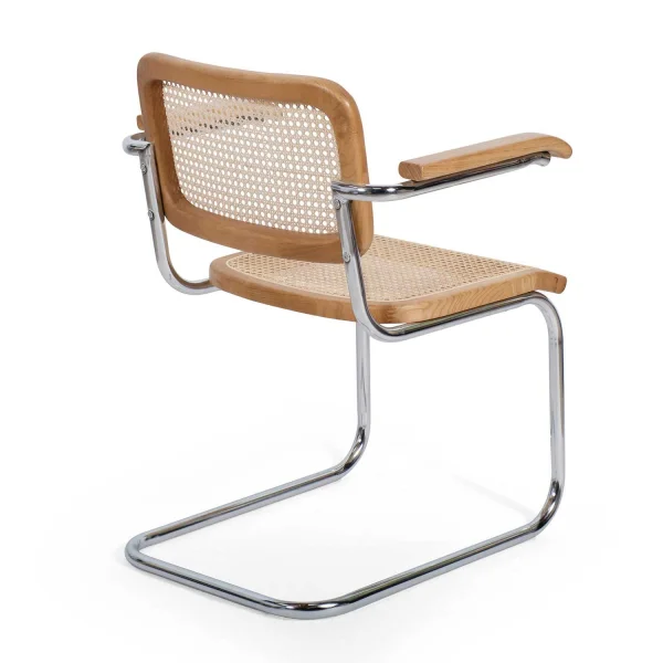 SEDIA WEBSTER CON BRACCIOLI IN RATTAN NATURALE