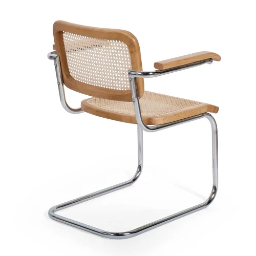 SEDIA WEBSTER CON BRACCIOLI IN RATTAN NATURALE