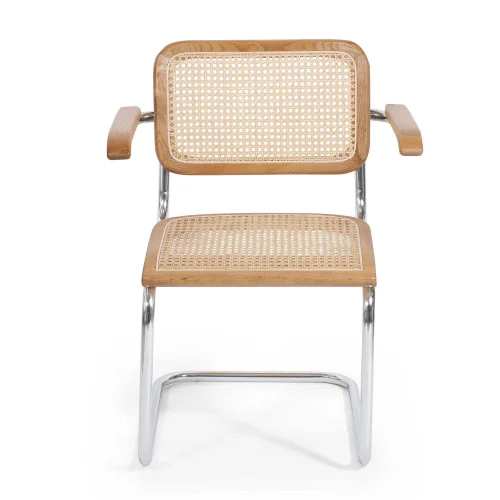 SEDIA WEBSTER CON BRACCIOLI IN RATTAN NATURALE