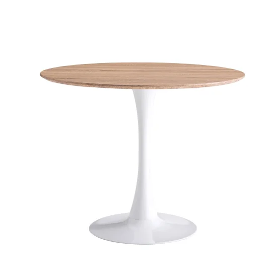 TAVOLO SAN ANTONI 90 CM COPERCHIO NATURALE GAMBA BIANCA 2