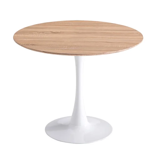 TAVOLO SAN ANTONI 90 CM COPERCHIO NATURALE GAMBA BIANCA