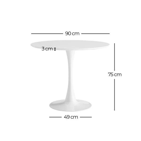 TAVOLO SAN ANTONI 90 CM COPERCHIO NATURALE GAMBA NERA
