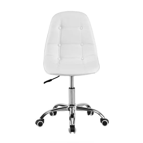 SEDIA DA UFFICIO GREG CON RUOTE CAPITONE BIANCHE 2