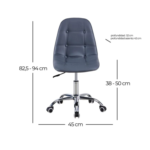 SEDIA DA UFFICIO GREG CON RUOTE CAPITONE GRIGIE