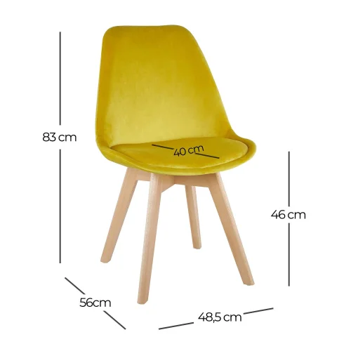 SEDIA TORRE SENAPE DI VELLUTO