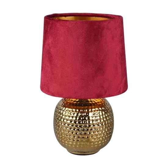 LAMPADA DA TAVOLO GAELA SCHERMO ROSSO IN CERAMICA E14 2
