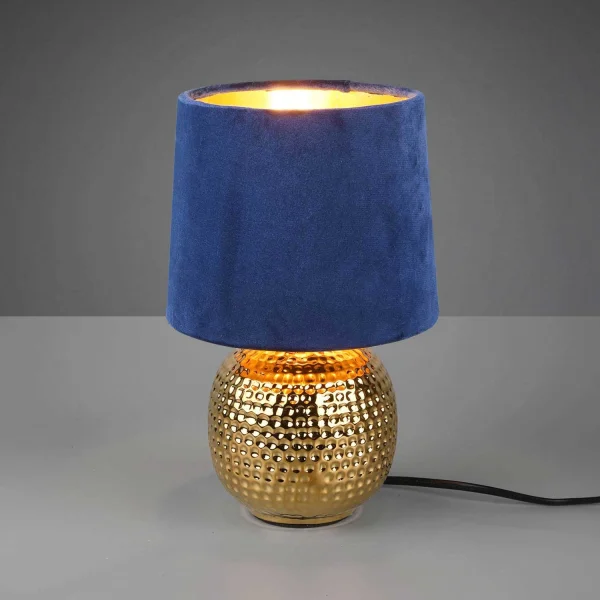 LAMPADA DA TAVOLO GAELA CERAMICA SCHERMO BLU E14