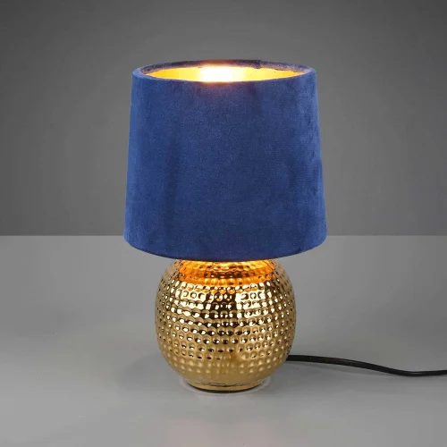 LAMPADA DA TAVOLO GAELA CERAMICA SCHERMO BLU E14 LAMPADA DA TAVOLO GAELA CERAMICA SCHERMO BLU E14