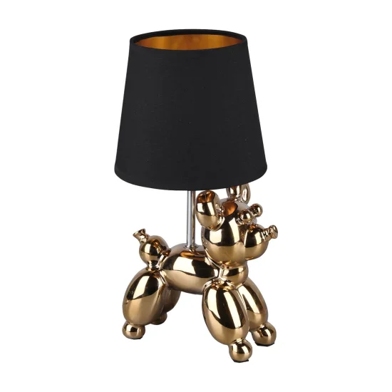 LAMPADA DA TAVOLO LUCKY CERAMICA DORATA E14 2