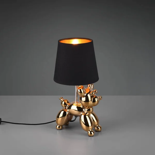 LAMPADA DA TAVOLO LUCKY CERAMICA DORATA E14