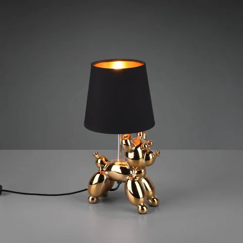 LAMPADA DA TAVOLO LUCKY CERAMICA DORATA E14