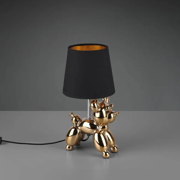 LAMPADA DA TAVOLO LUCKY CERAMICA DORATA E14