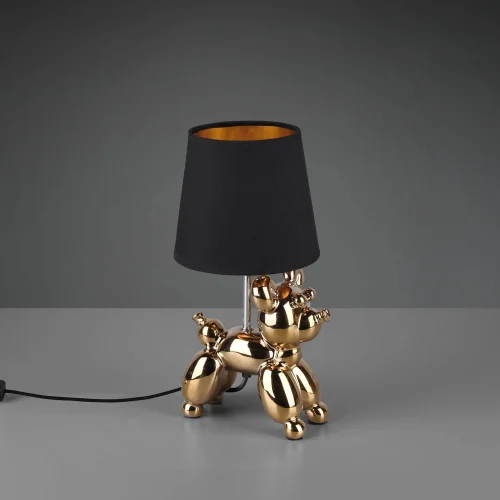 LAMPADA DA TAVOLO LUCKY CERAMICA DORATA E14