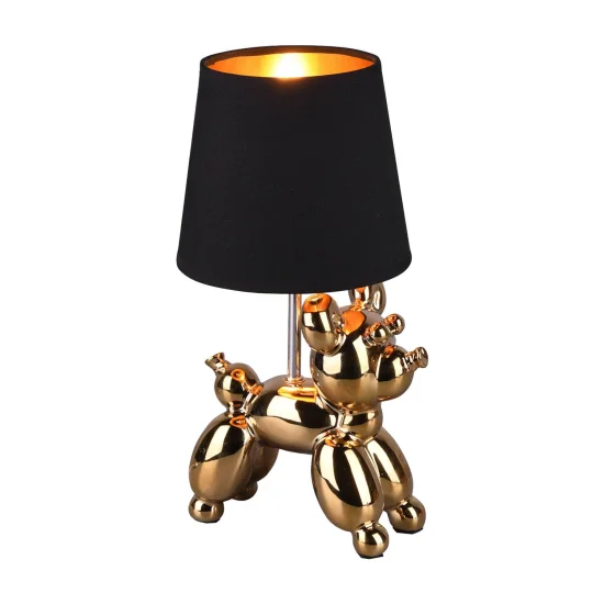 LAMPADA DA TAVOLO LUCKY CERAMICA DORATA E14