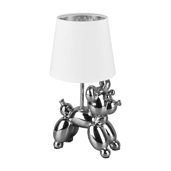 LAMPADA DA TAVOLO LUCKY CERAMICA ARGENTO E14 2