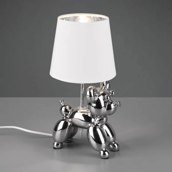 LAMPADA DA TAVOLO LUCKY CERAMICA ARGENTO E14